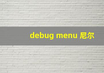 debug menu 尼尔